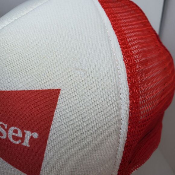 New Vintage Budweiser Foam Mesh Back Snapback Trucker Cap Hat Red Never WORN! - Picture 2 of 8